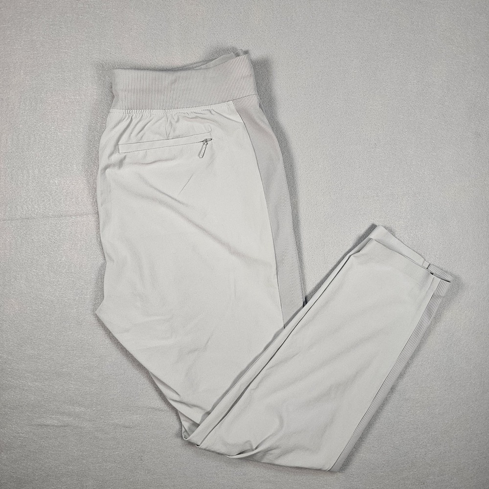 Athleta Women's Pants Size 6 Gray Stretch Pull On Zip Pocket Ankle Slit